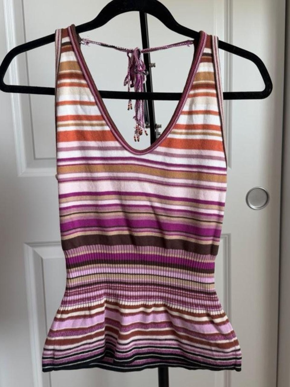 The Limited Knit Cotton Tank Top with Tie Back